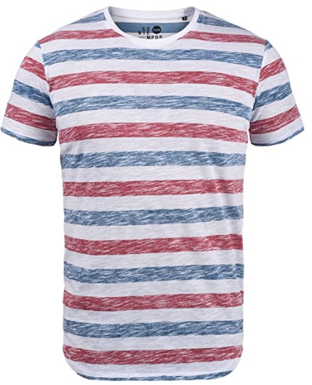 !Solid TET Herren T-Shirt Kurzarm Shirt mit Streifen und Rundhalsausschnitt