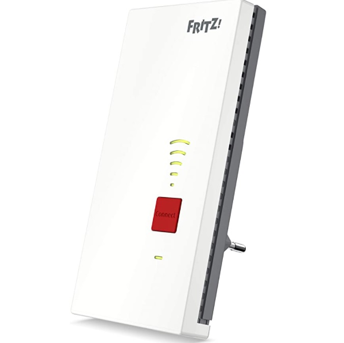 AVM FRITZ!WLAN Mesh Repeater 2400 (Dual-WLAN AC + N bis zu 1.733 MBit/s (5GHz) + 600 MBit/s(2,4 GHz), 1x Gigabit-LAN, deutschsprachige Version)